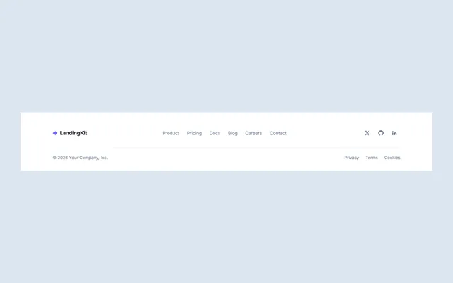 Preview of minimal light footer