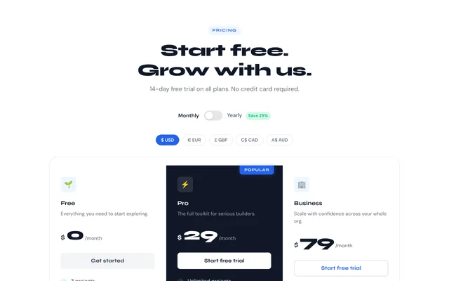 Preview of startup minimal