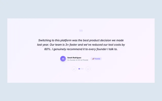 Preview of quote carousel